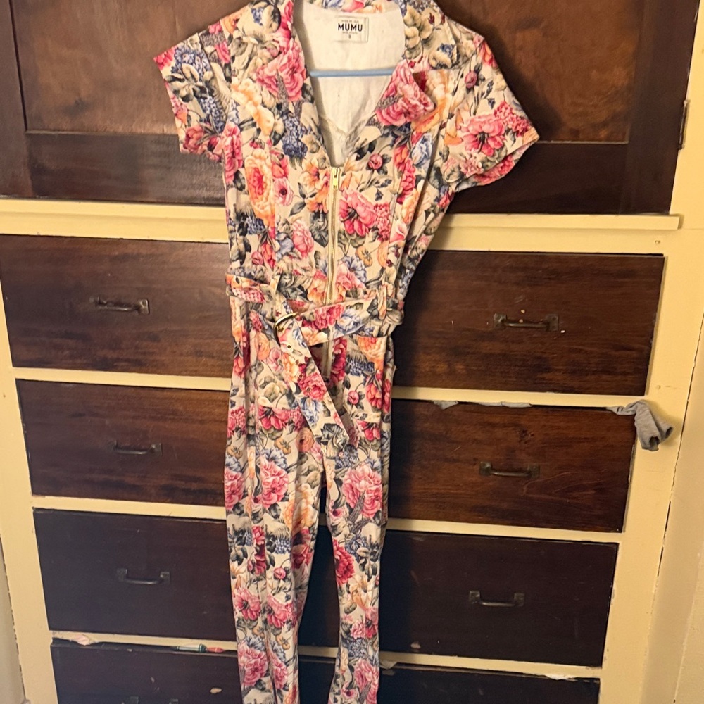 Show Me Your MuMu Floral Jumpsuit - Pink, Blue, Yellow